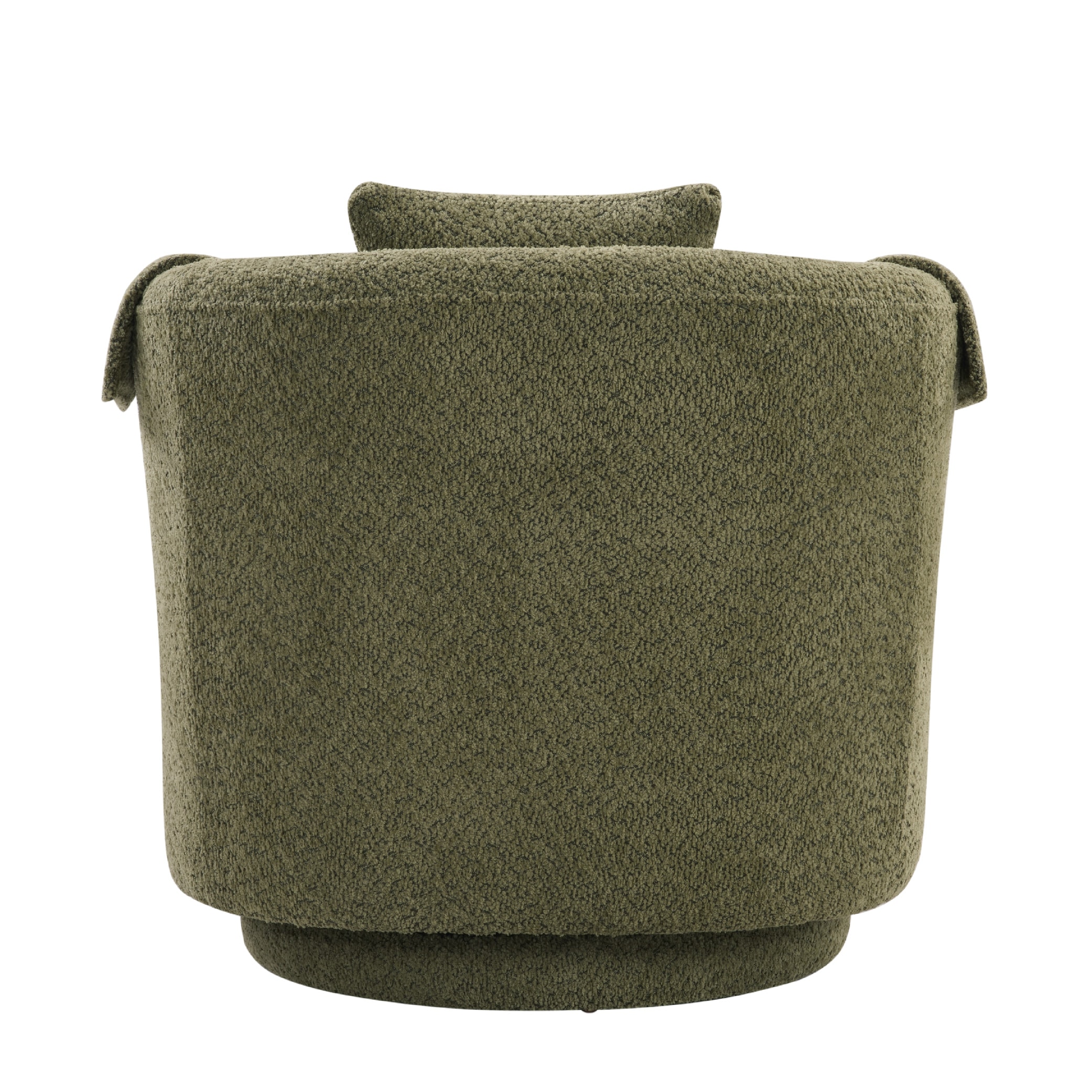 Swivel Accent Chair With Ottoman Set, Modern Chenille Barrel Armchair With Removable Back Pillow & 2 Armrest Covers For Living Room, Bedroom, Office, Green_voghion.com